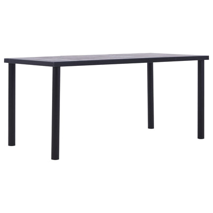 NNEVL Dining Table Black and Concrete Grey 160x80x75 cm MDF