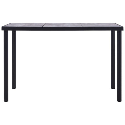 NNEVL Dining Table Black and Concrete Grey 160x80x75 cm MDF