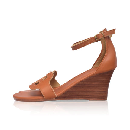 Como Leather Wedge Sandals