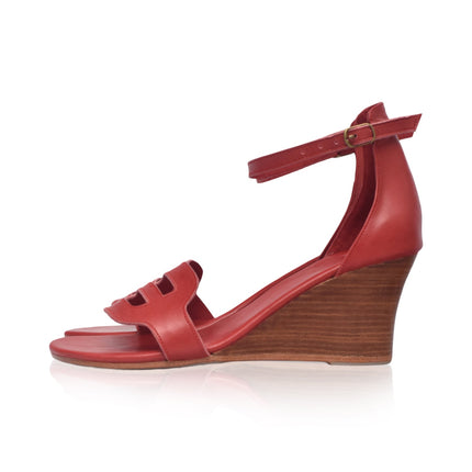Como Leather Wedge Sandals