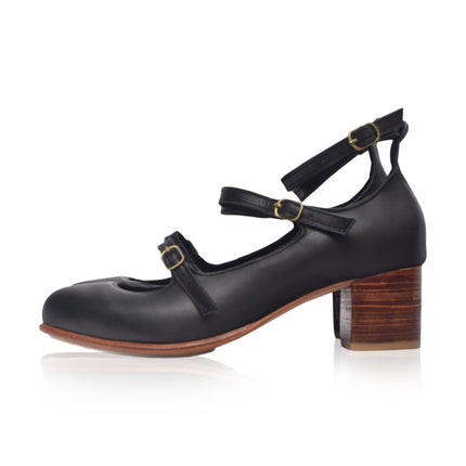Jardin Block Heel Leather Pumps
