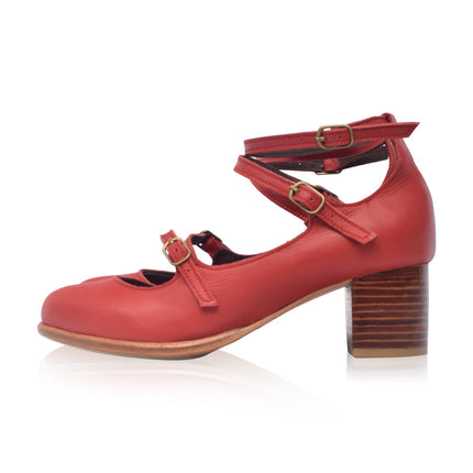 Jardin Block Heel Leather Pumps