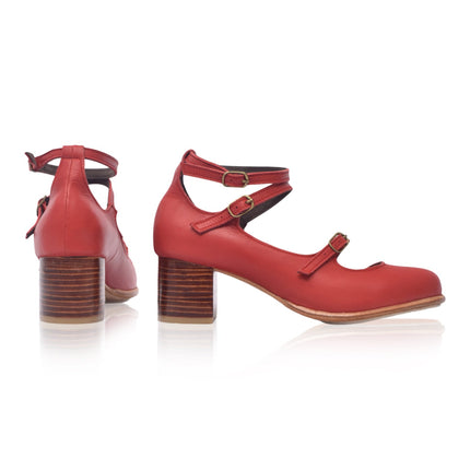 Jardin Block Heel Leather Pumps