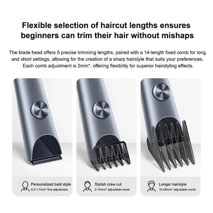 NNEOBA Professional Hair Clipper Digital Display Length Adjustments Grey