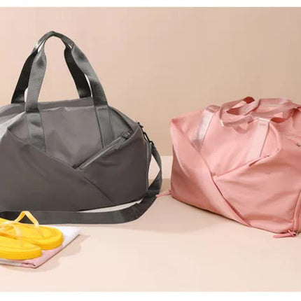 NNEDSZ Grey Stylish Gym Travel Bag with Shoe Compartment, Lightweight and Durable Design