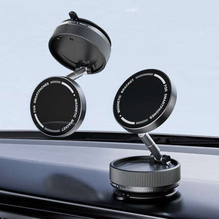 NNEDSZ Black Magnetic Car Phone Mount - 66x66x34mm with Adjustable Bracket for Easy Smartphone Access