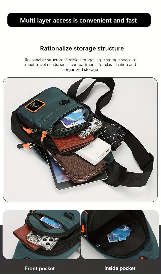 NNETM Men’s Chest Bag Nylon Crossbody